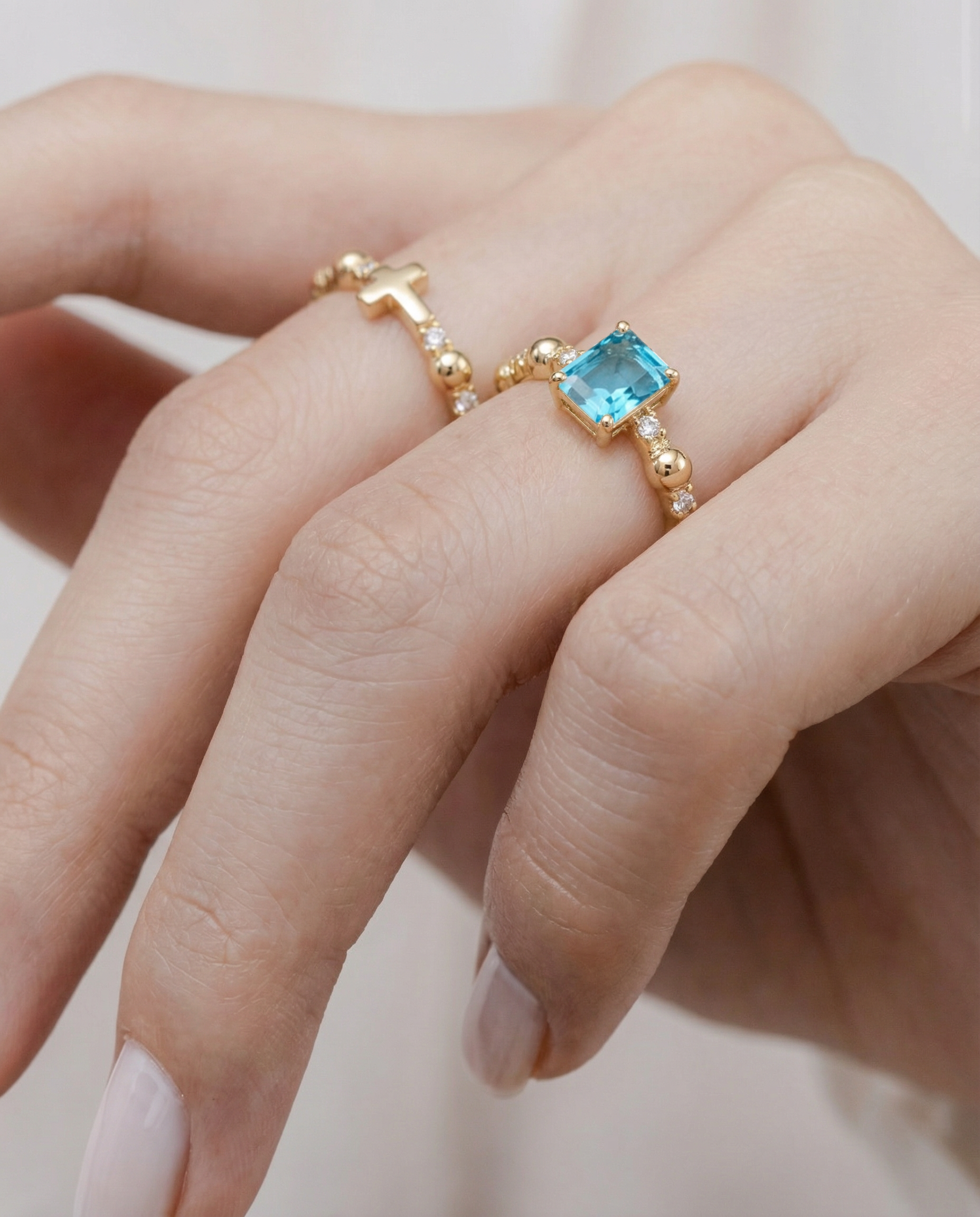 Paraiba Light — Eternity Rosary Ring