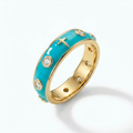 Enamel Rosary Ring - Light Blue