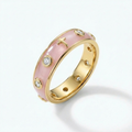 Enamel Rosary Ring - Light Pink