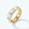 Enamel Rosary Ring - White