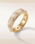 Enamel Rosary Ring - Cream