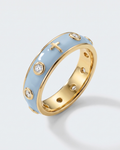 Enamel Rosary Ring - Sky Blue