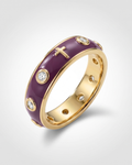 Enamel Rosary Ring - Plum