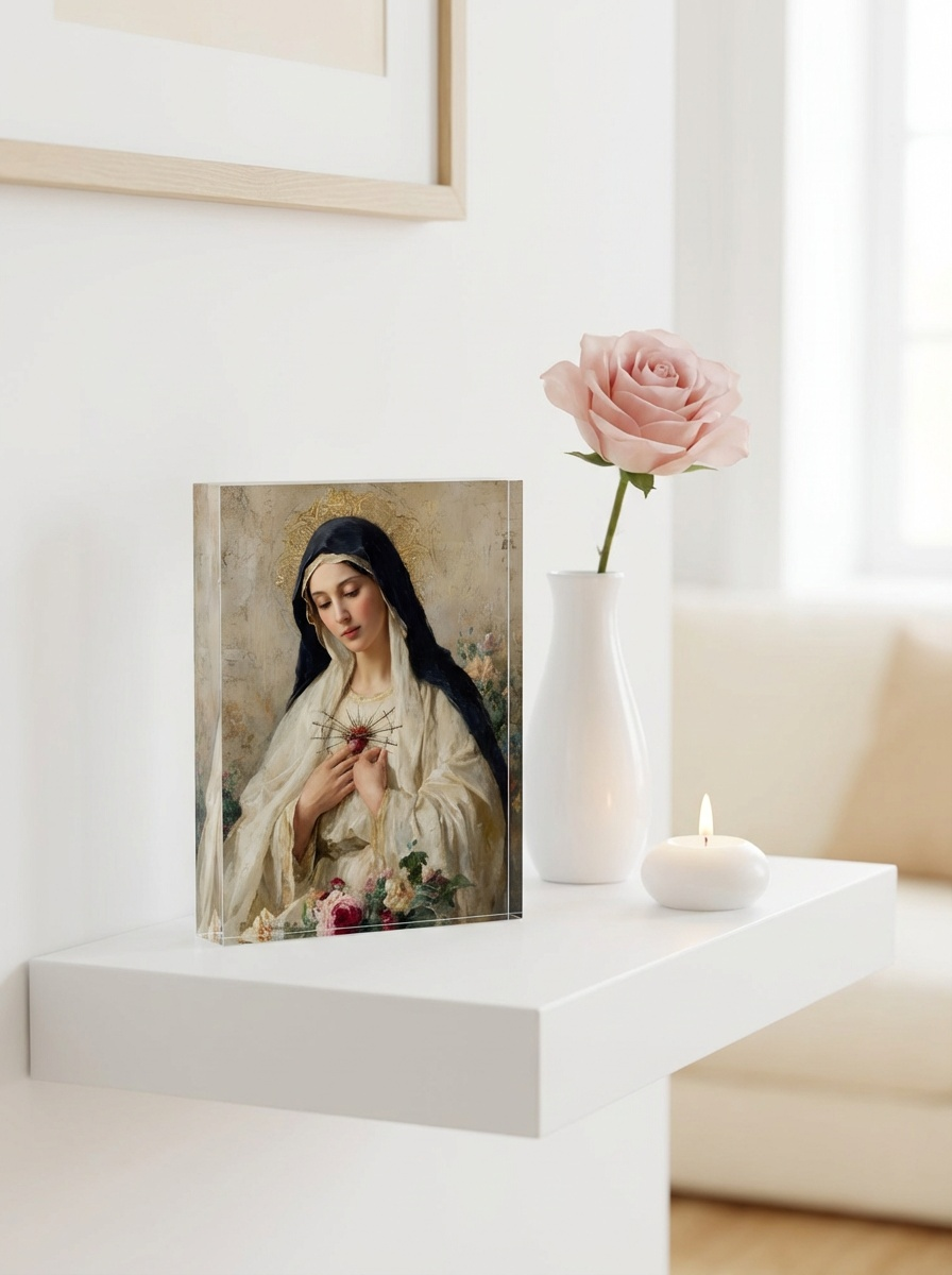 Marian Art - Our Lady of Sorrows - acrylic frame