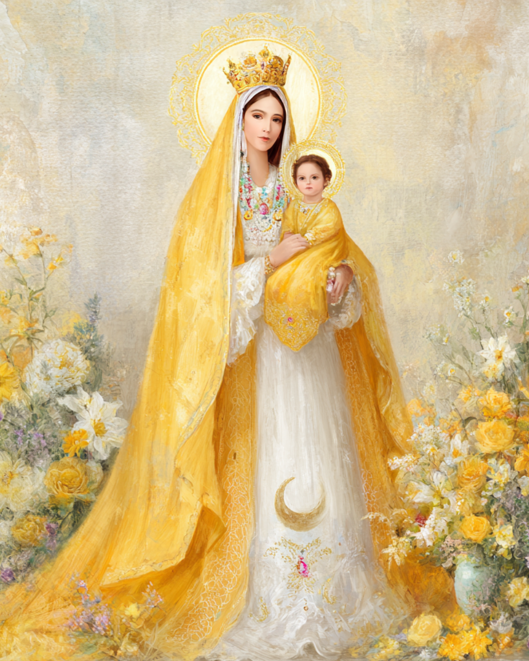 Marian Art - Our Lady of Chiquinquirá - acrylic frame