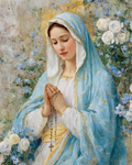 Marian Art - Our Lady of the Rosary - acrylic frame
