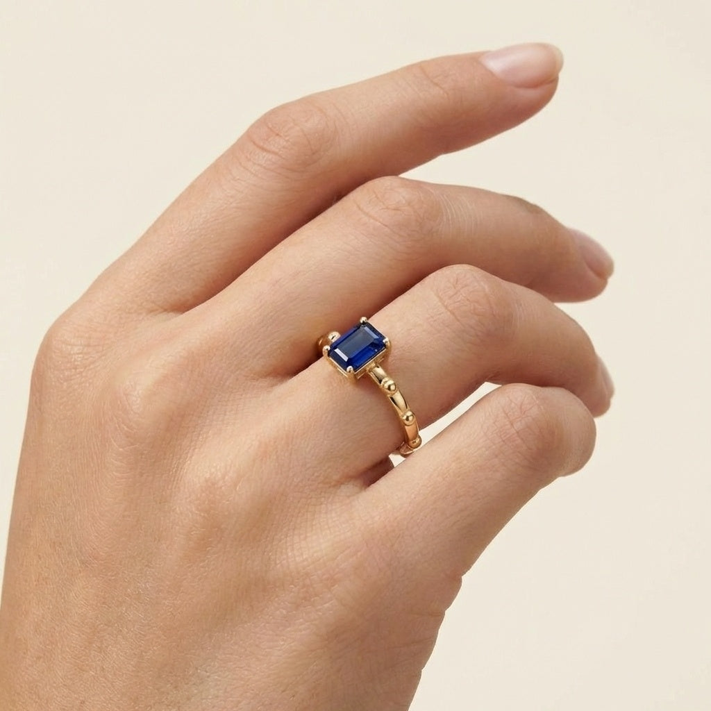 Blue Sapphire September - Solitaire Birthstone Collection