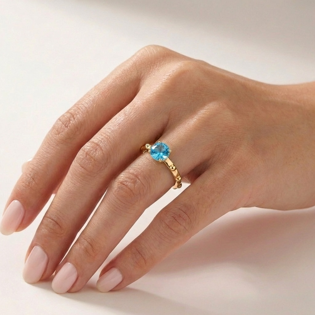 Blue Topaz December - Solitaire Birthstone Collection