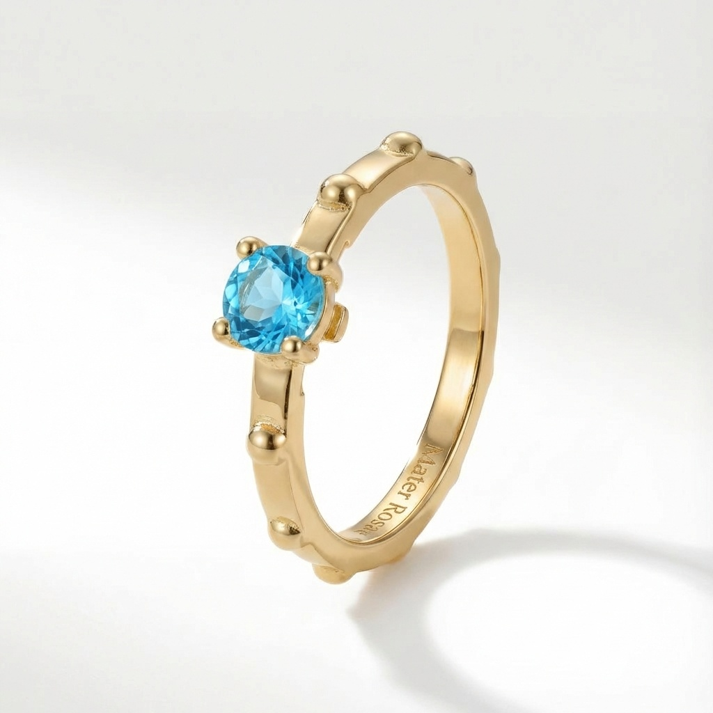 Blue Topaz December - Solitaire Birthstone Collection