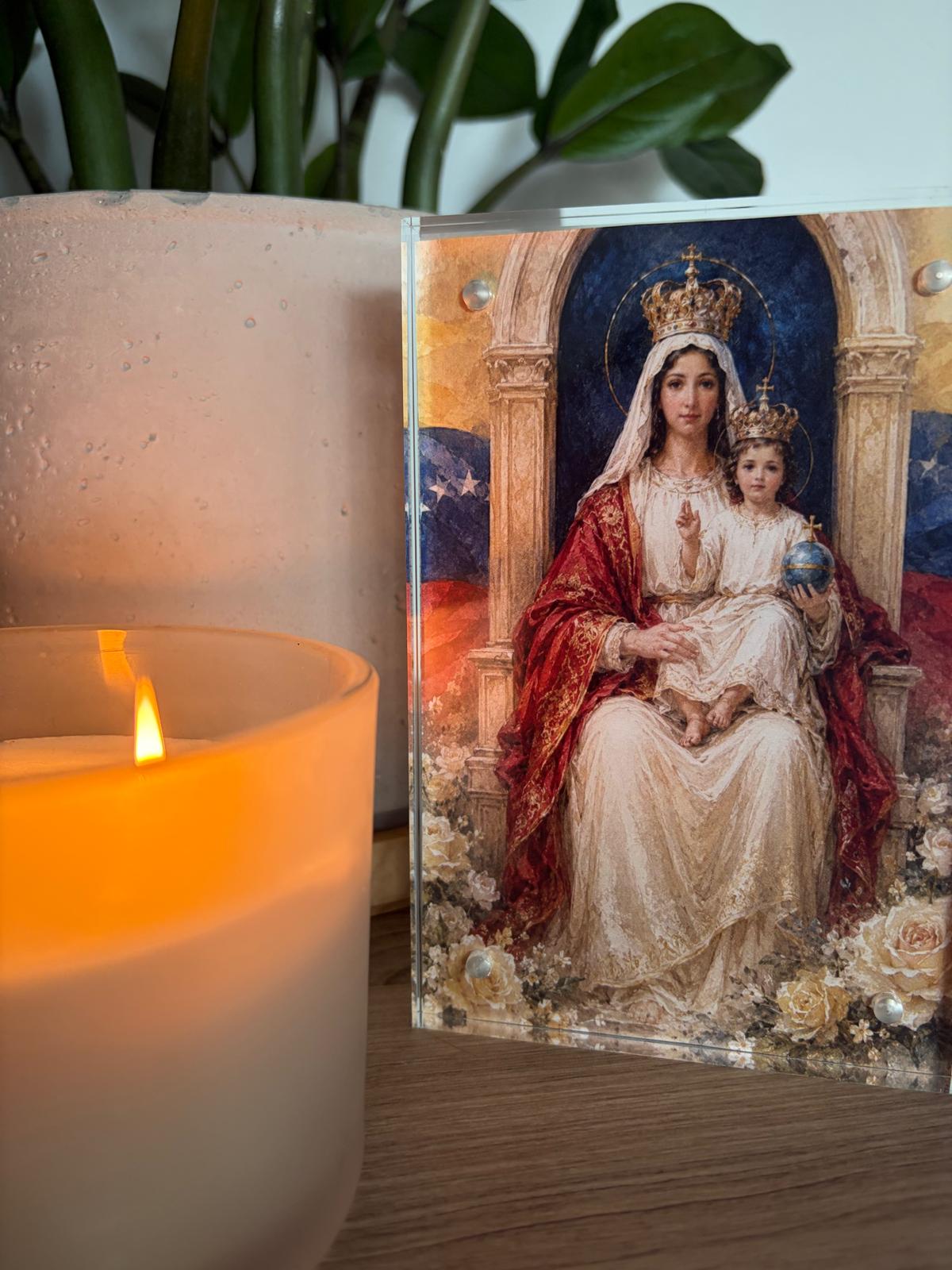 Marian Art - Our Lady of Coromoto - Venezuela - acrylic frame