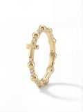 Classic Cross — Eternity Gold and Diamonds Rosary Ring