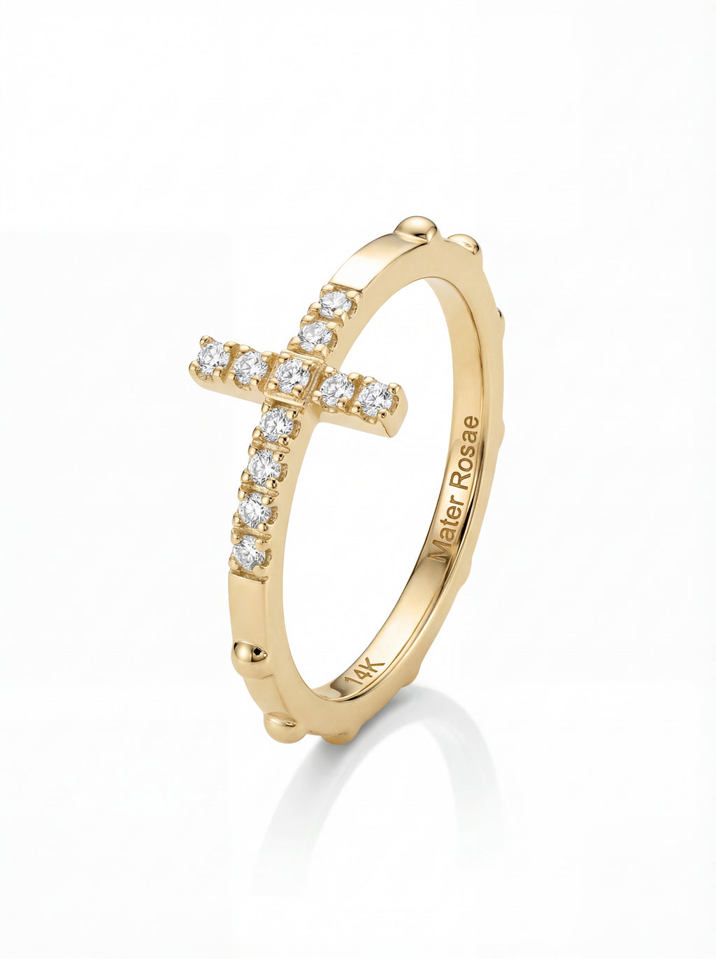 Diamond Cross — Signature Rosary Ring – Mater Rosae