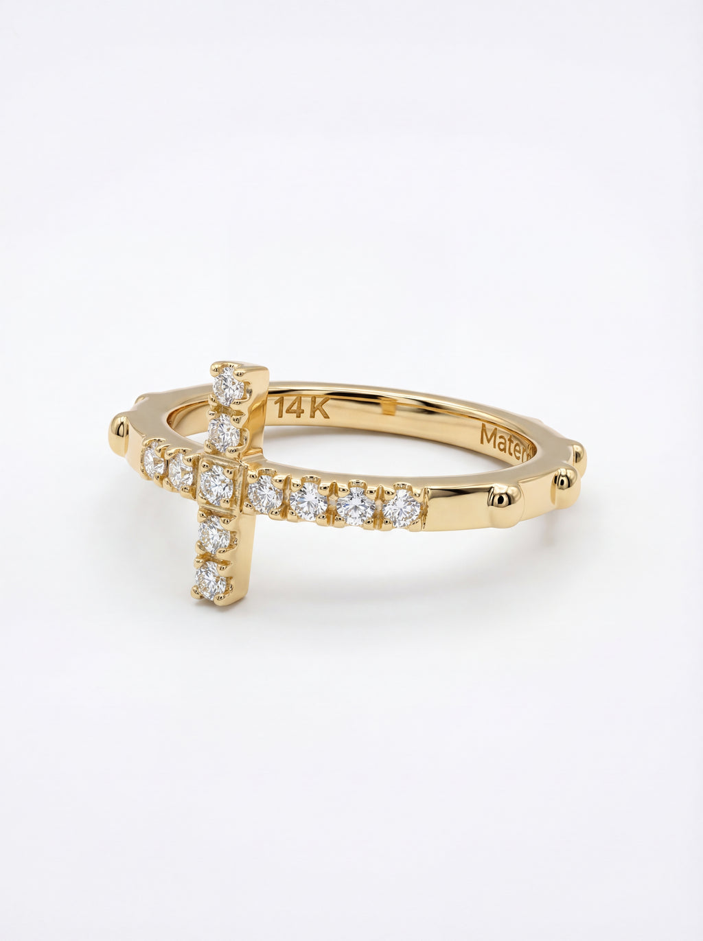 Diamond Cross — Signature Rosary Ring – Mater Rosae