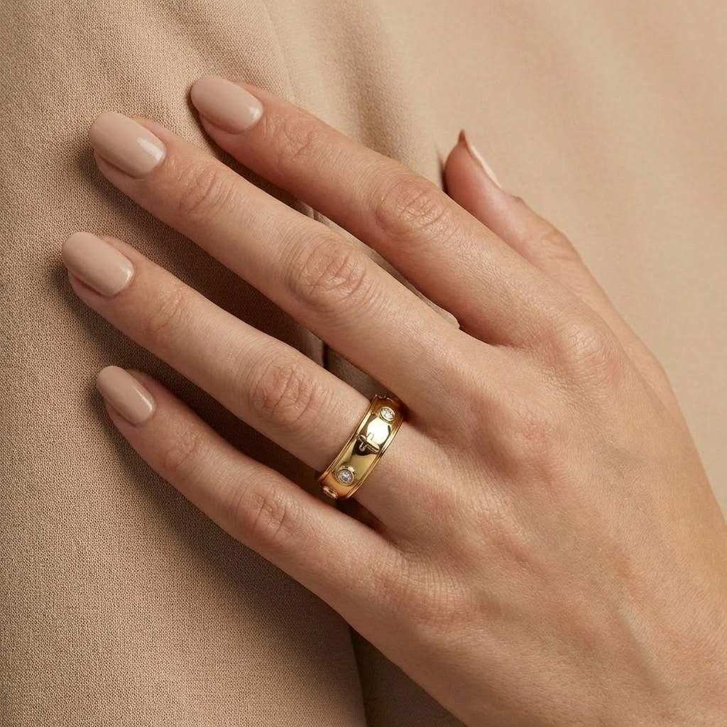 Enamel Rosary Ring - Gold