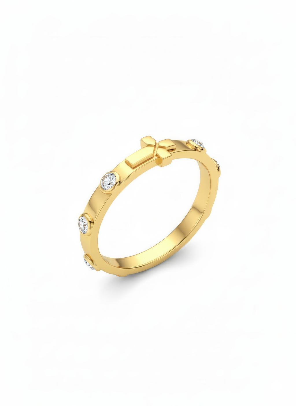The Classic Ring with diamonds — 14k Solid Gold and diamonds