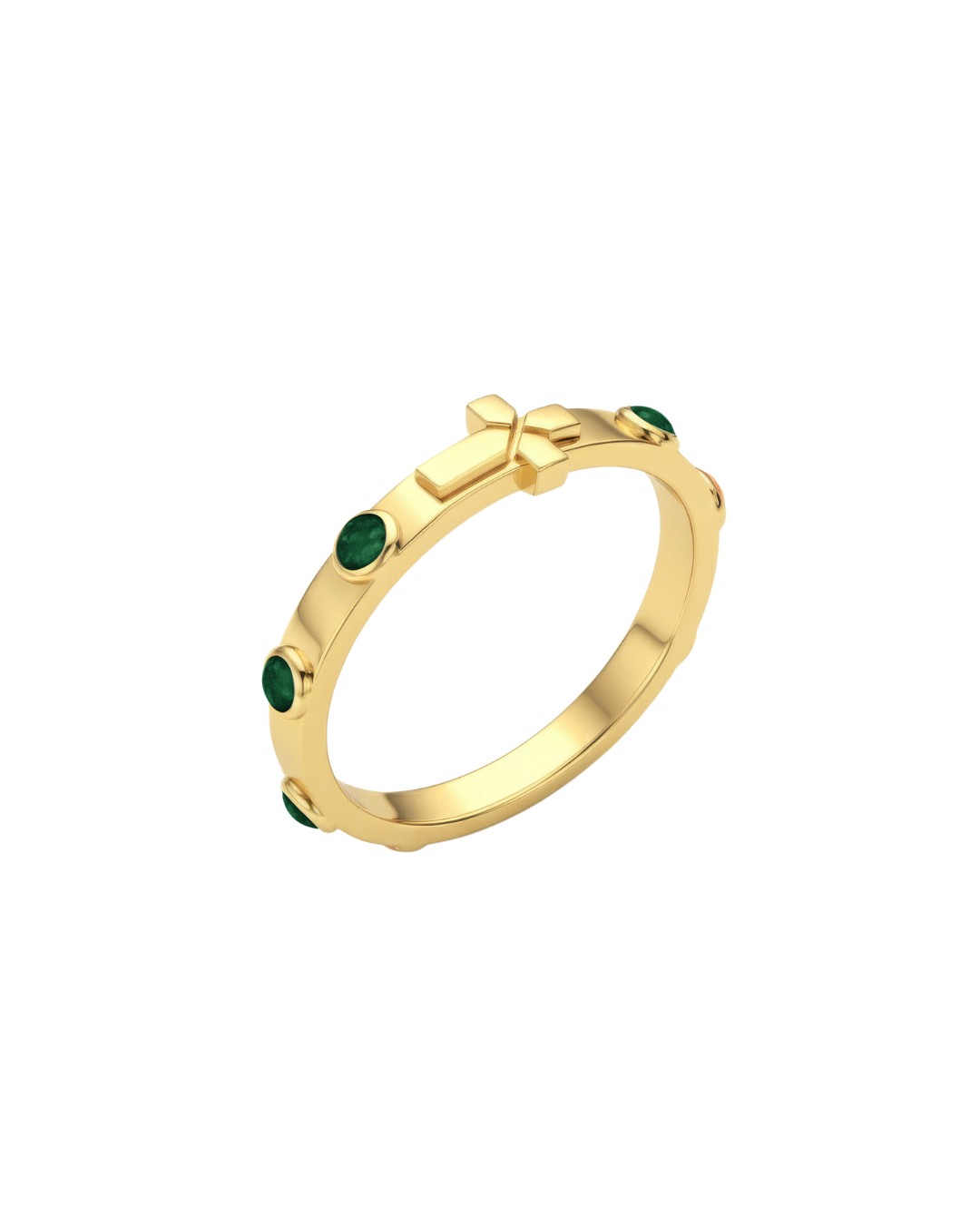 The Mater Ecclesiae Ring - 14k Gold Vermeil with emeralds