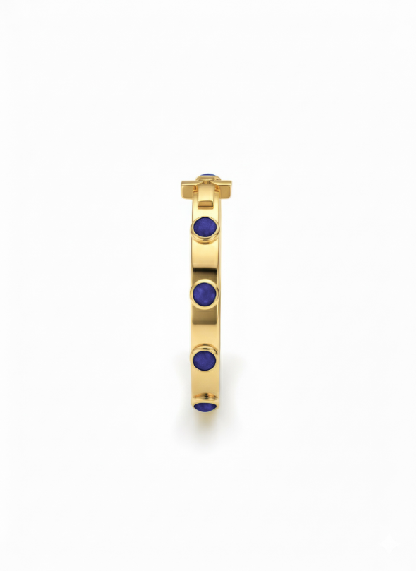 The Queen of Heaven Ring — 14k Gold & Blue Sapphire Gemstones