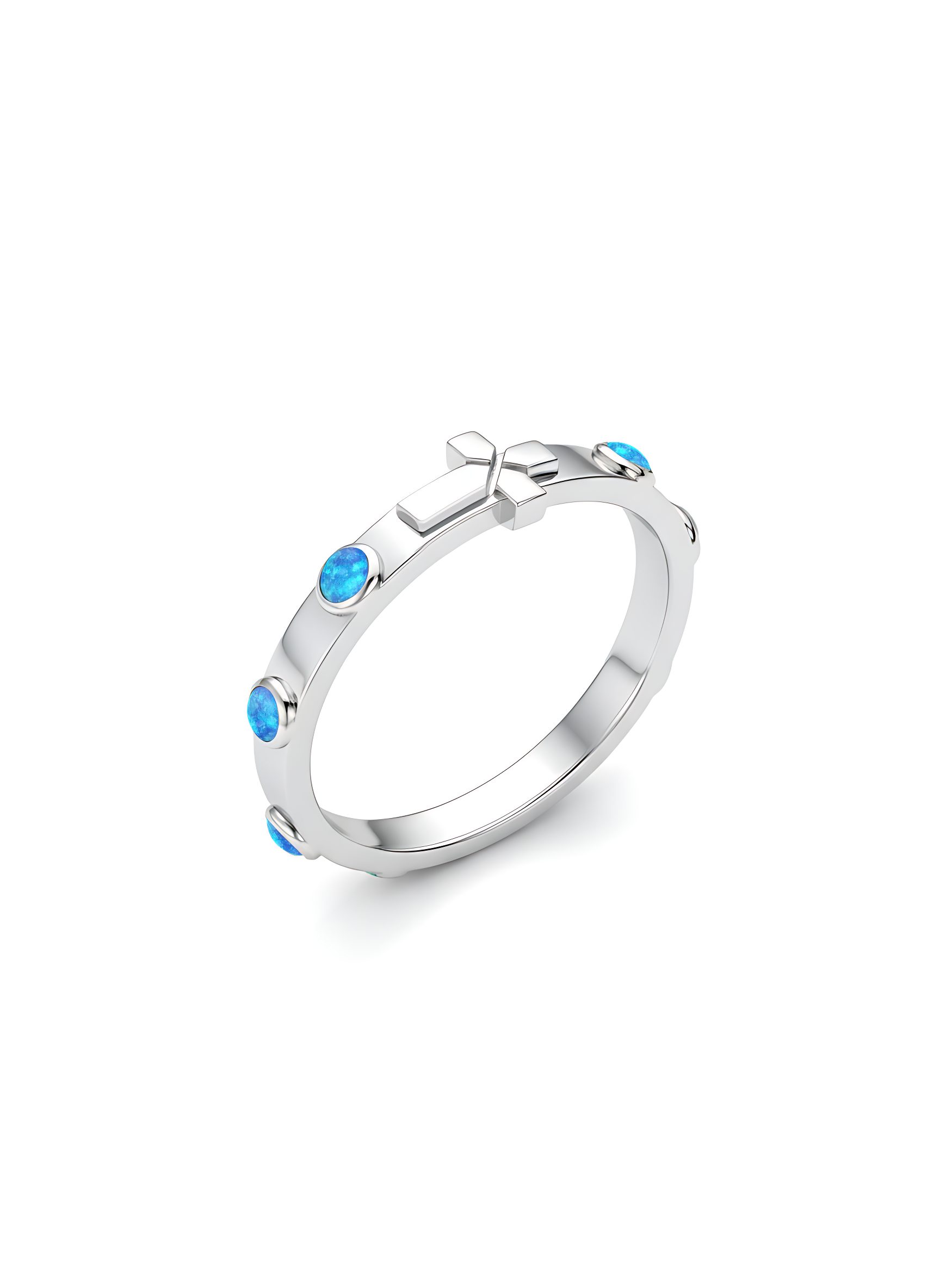 The Rosaria Ring - Rhodium-plated Sterling Silver