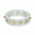Resin Rosary Ring - Light Green