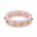 Resin Rosary Ring - Light pink