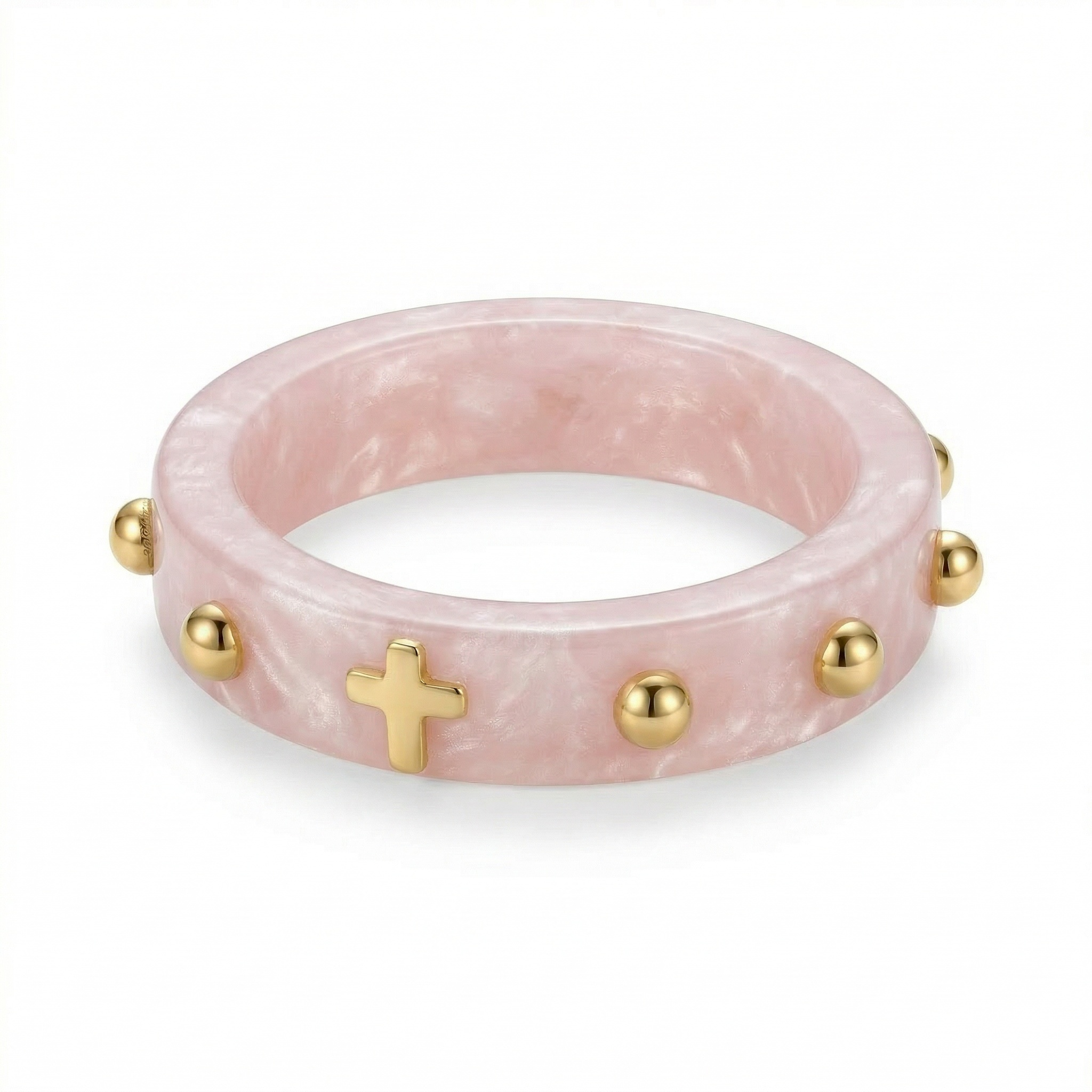 Resin Rosary Ring - Light pink