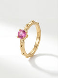 Pink Sapphire Solitaire — Gold Vermeil Rosary Ring