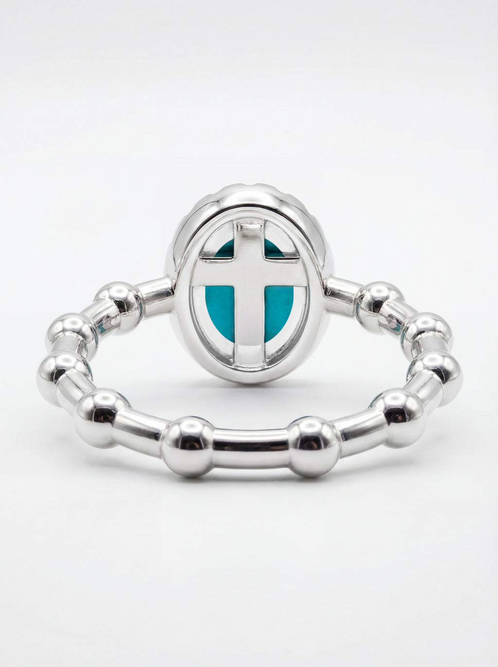 Turquoise Halo — Beaded Rosary Ring