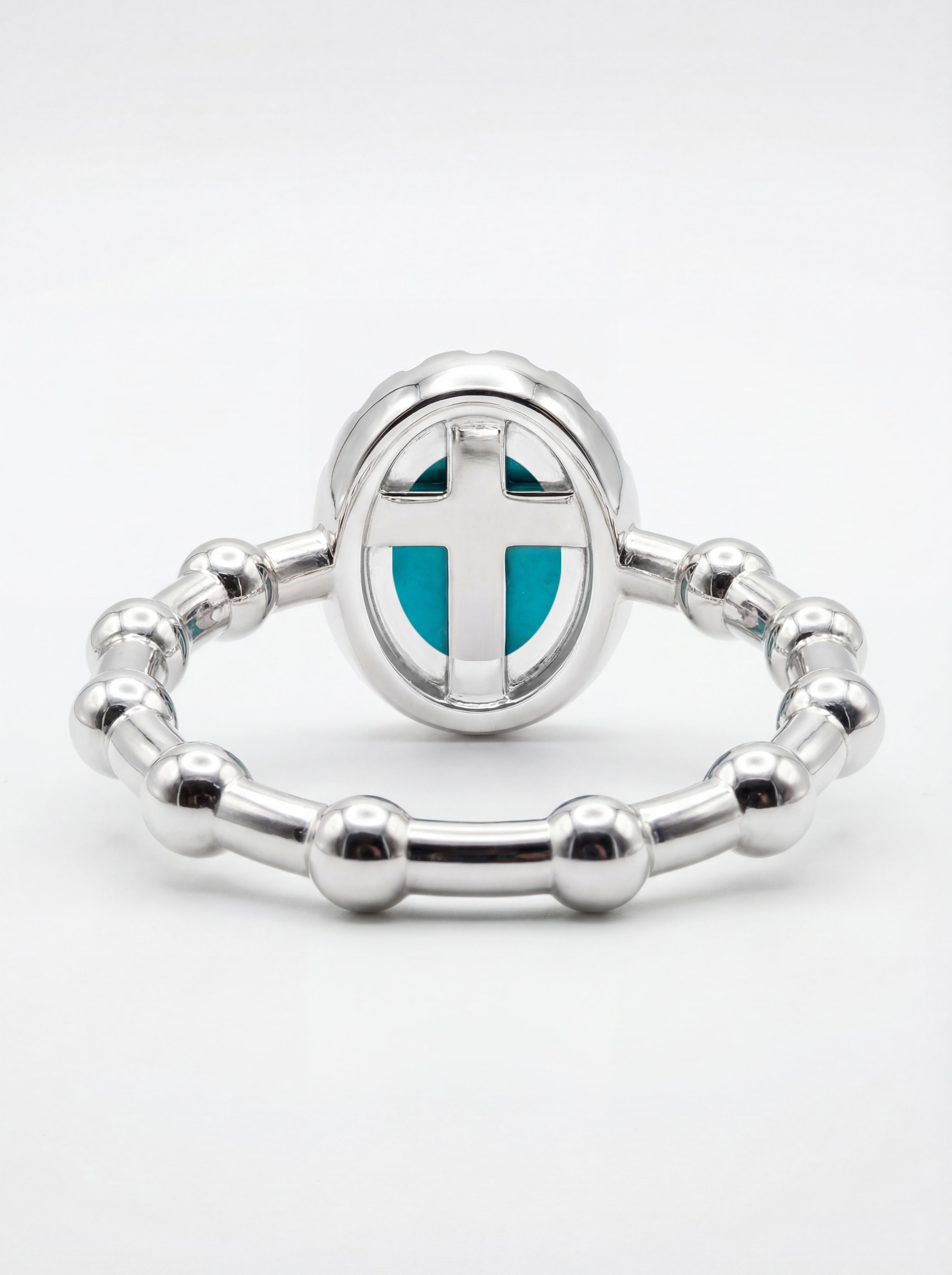 Turquoise Halo — Beaded Rosary Ring