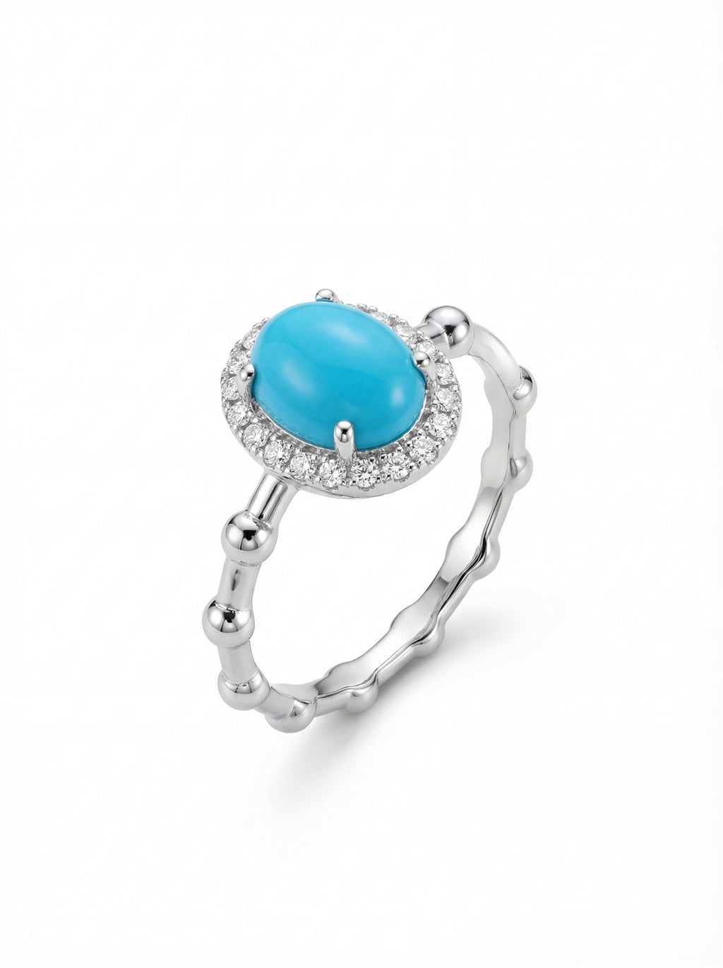 Turquoise Halo — Beaded Rosary Ring